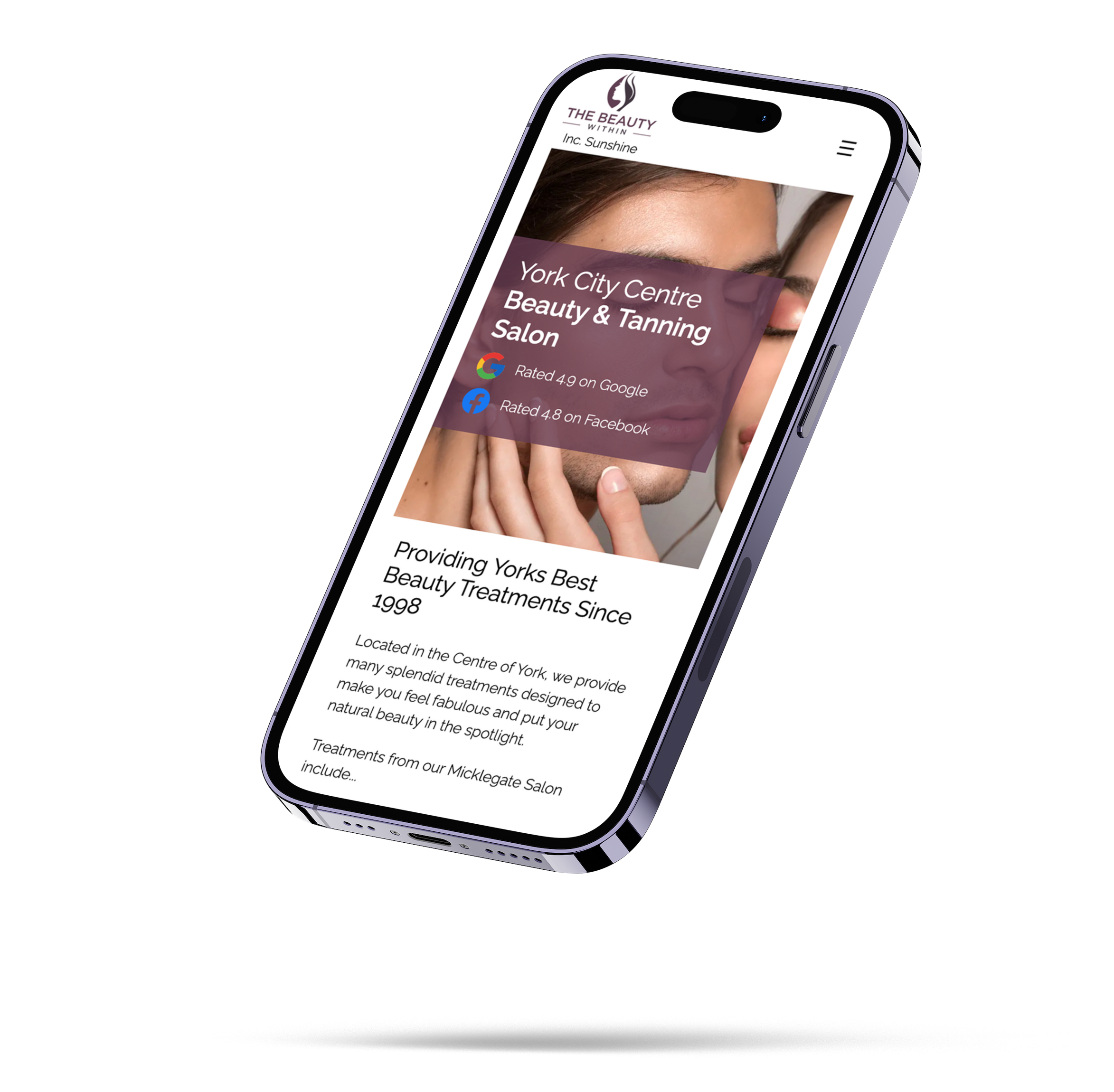 Mobile mockup the beauty within.