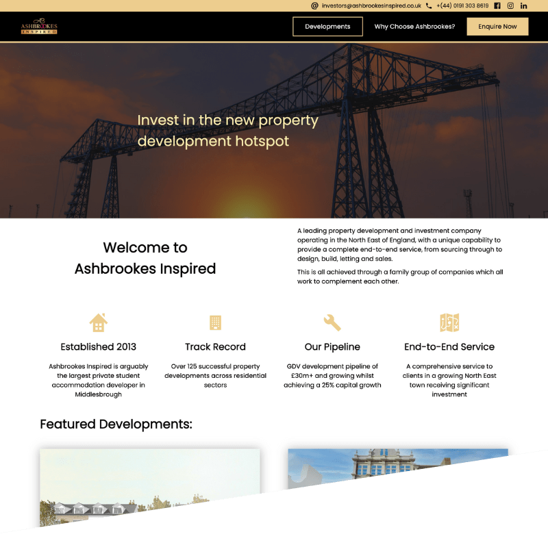 Example Website Design for Ashbrookes