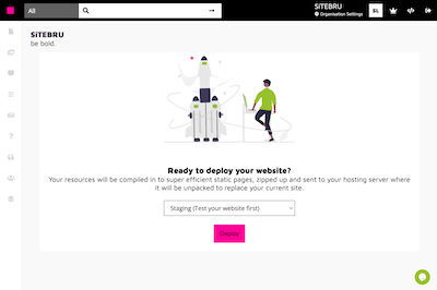 Sitebru CMS dashboard.